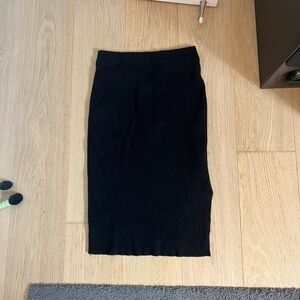 Black Knit Midi Skirt